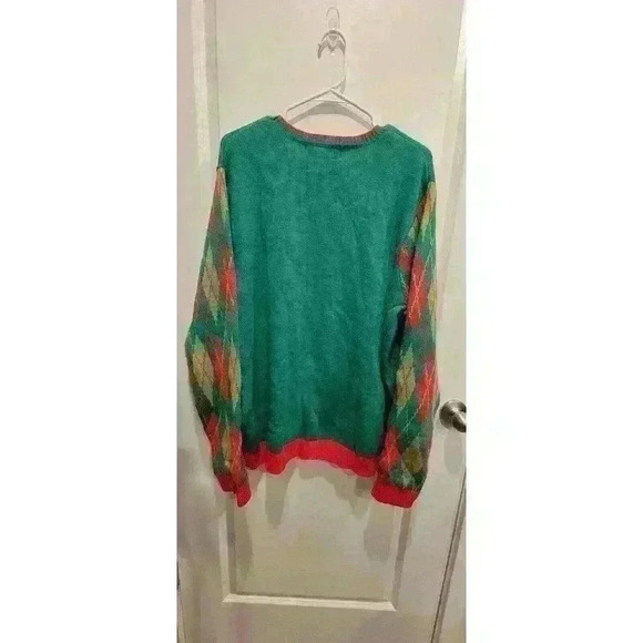 Jolly Sweaters T-Rex Disco Ugly Christmas Sweater Size 2XL Red Green - Picture 3 of 7